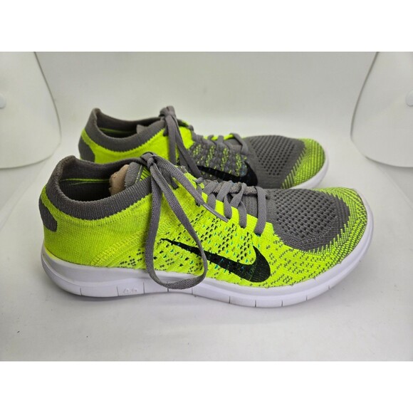 Nike Free 4.0 Flyknit Shoes Women's 7 Green Running Athletic Barefoot Sneakers - Picture 1 of 8